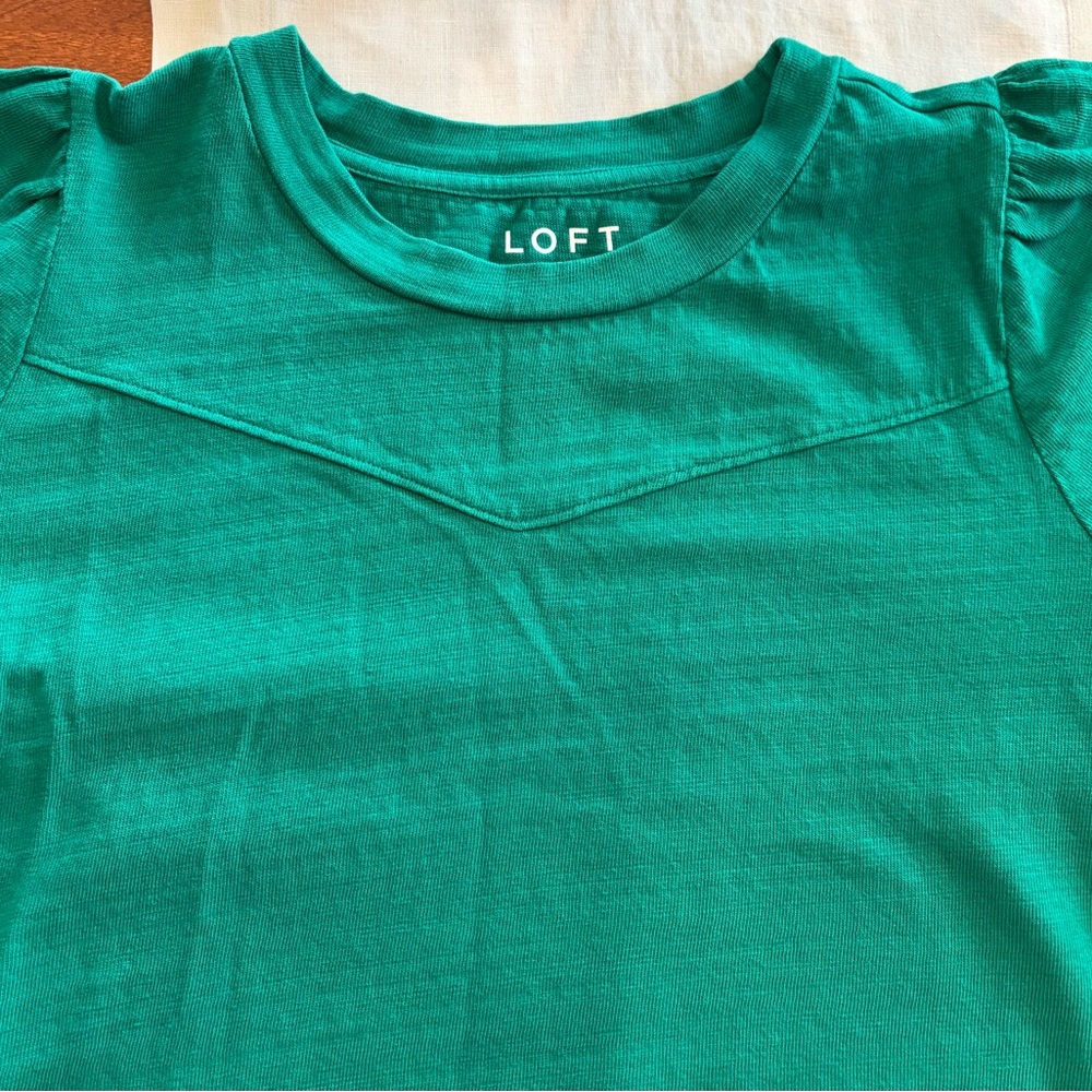 LOFT Emerald Green Elevated Sweatshirt Sz XL - Picture 2 of 6
